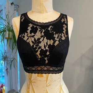 Victoria's Secret Black Lace High Neck Bralette